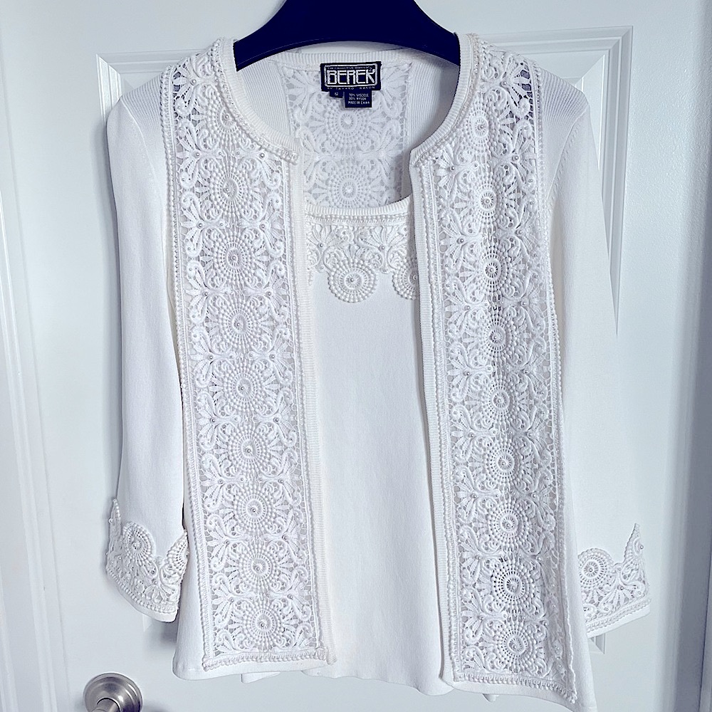 Berek cream sweater set with camisole